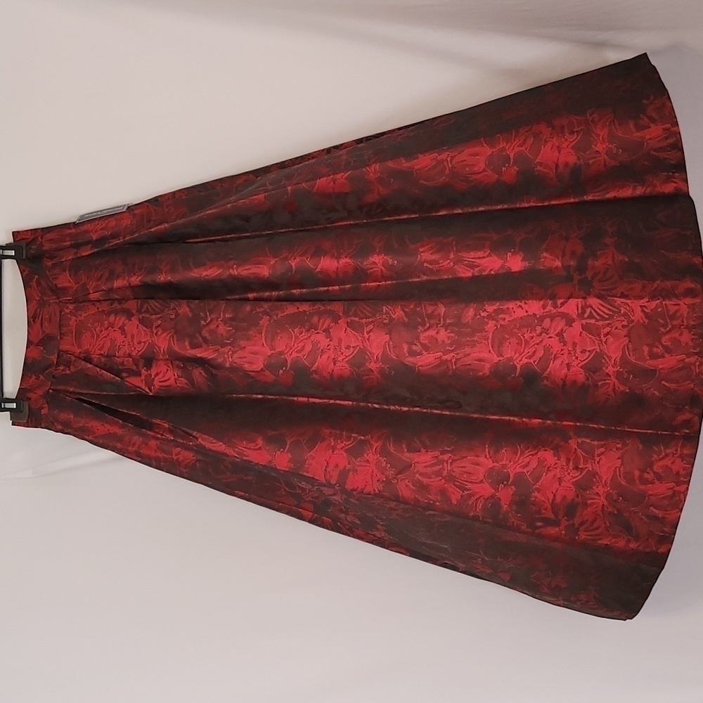 Jessica Howard Women's Black Red Floral Long Skirt - Picture 15 of 15
